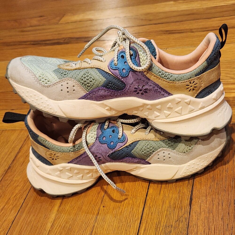 Flower Mountain Kotetsu Sneakers Multicolor Grn Anthropologie Free People Sz 7.5 - Picture 5 of 13